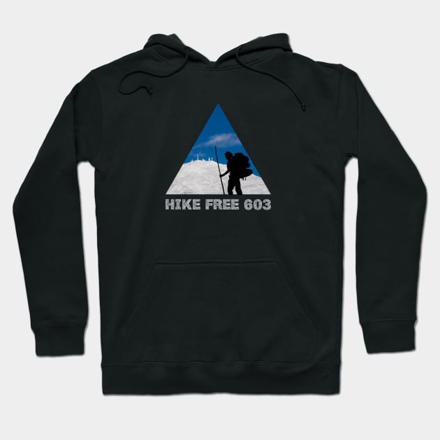 Hike Free 603 - Mount Washington Summit in Winter Hoodie by MagpieMoonUSA